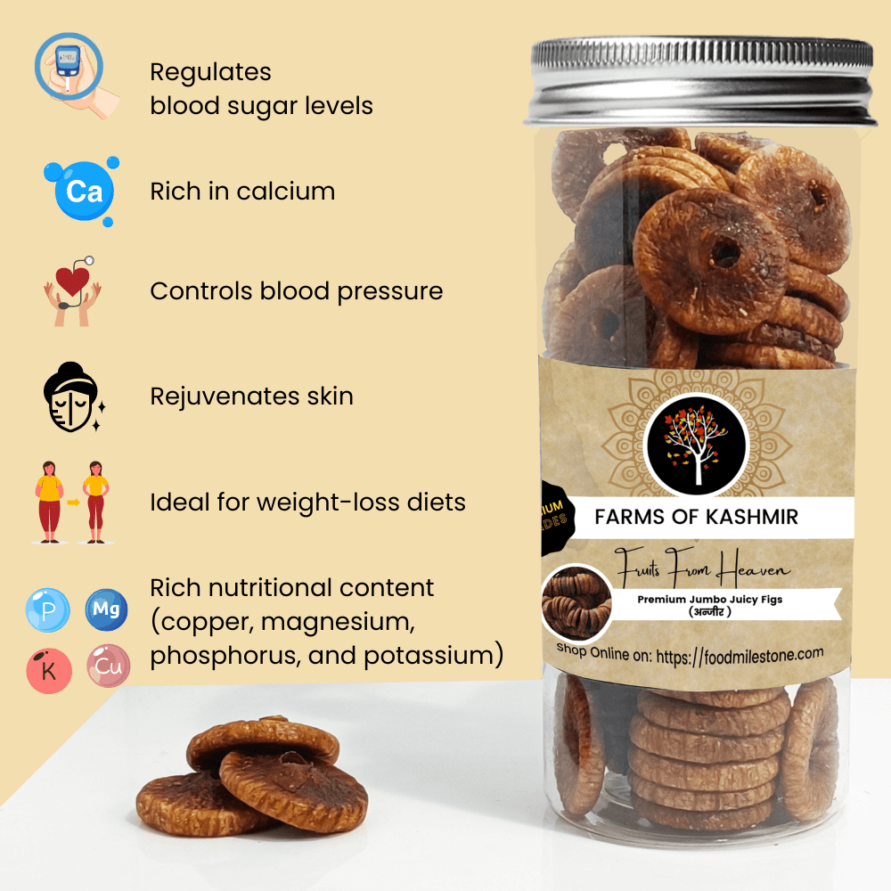 Jumbo Anjeer Dry Fruit | Dried Figs| Golden Edition by Farms of Kashmir Jumbo Premium Anjeer Dry Fruit | Dried Figs | Best Price